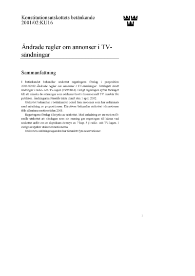 Omslaget till bet. 2001/02:KU16