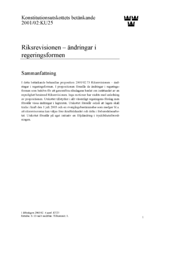 Omslaget till bet. 2001/02:KU25