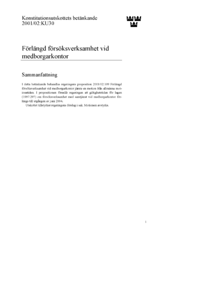 Omslaget till bet. 2001/02:KU30