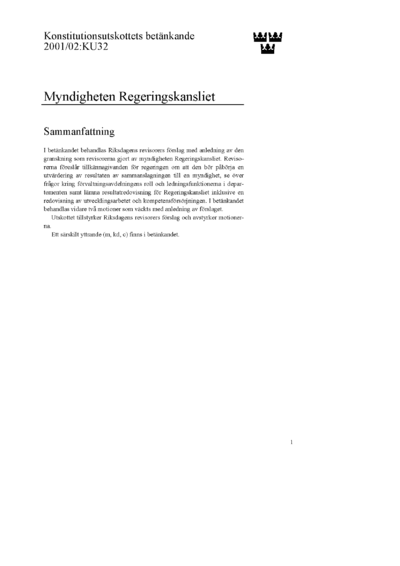 Omslaget till bet. 2001/02:KU32