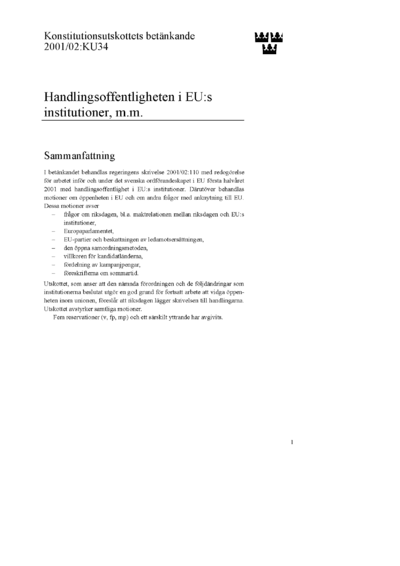 Omslaget till bet. 2001/02:KU34