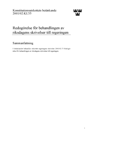 Omslaget till bet. 2001/02:KU35