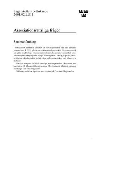 Omslaget till bet. 2001/02:LU11