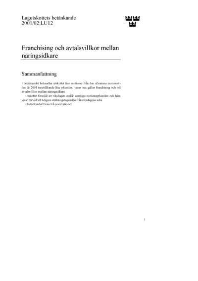 Omslaget till bet. 2001/02:LU12