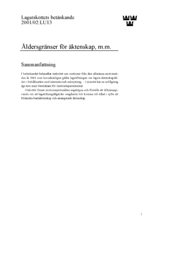 Omslaget till bet. 2001/02:LU13