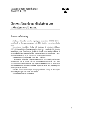 Omslaget till bet. 2001/02:LU22