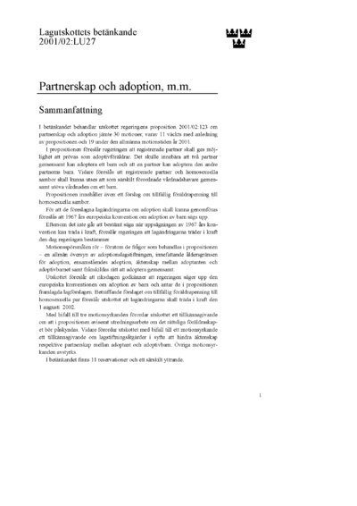 Omslaget till bet. 2001/02:LU27