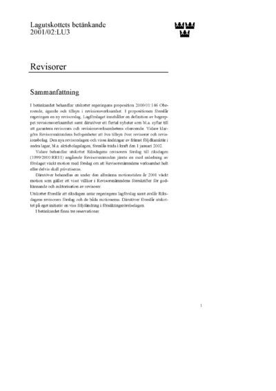Omslaget till bet. 2001/02:LU3