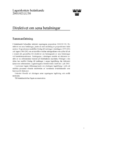 Omslaget till bet. 2001/02:LU30