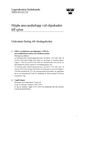 Omslaget till bet. 2001/02:LU32