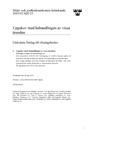 Omslaget till bet. 2001/02:MJU25