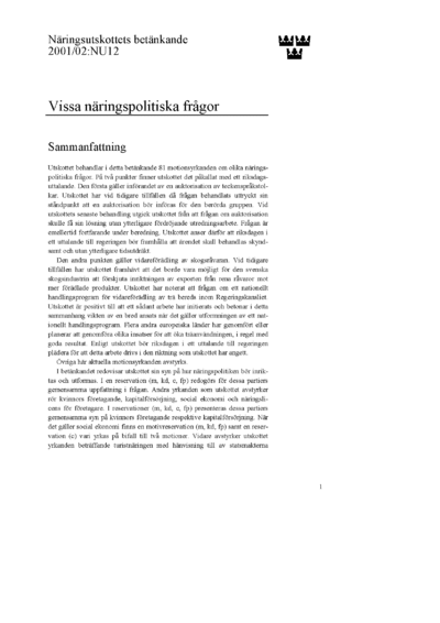 Omslaget till bet. 2001/02:NU12