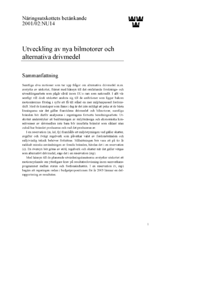 Omslaget till bet. 2001/02:NU14