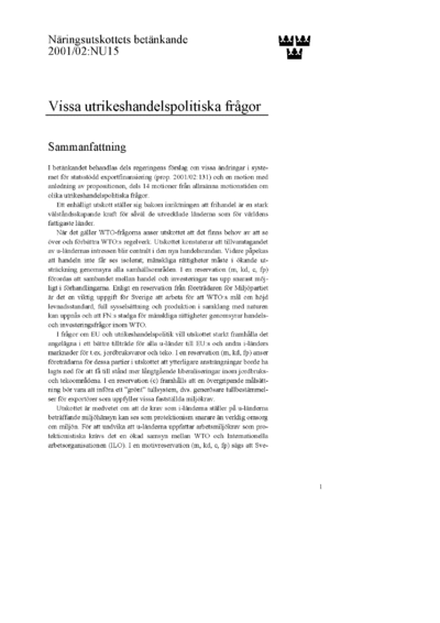 Omslaget till bet. 2001/02:NU15