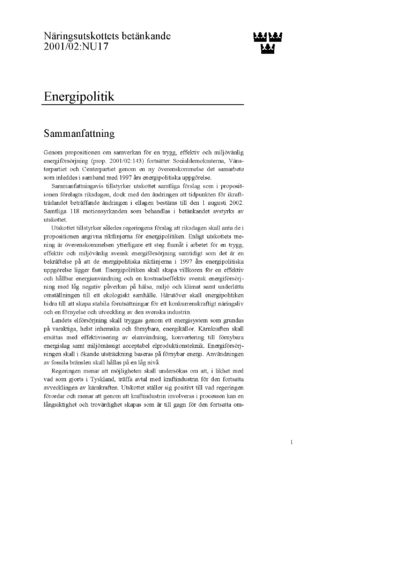 Omslaget till bet. 2001/02:NU17