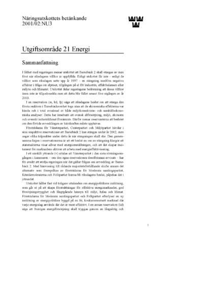 Omslaget till bet. 2001/02:NU3