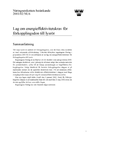 Omslaget till bet. 2001/02:NU6