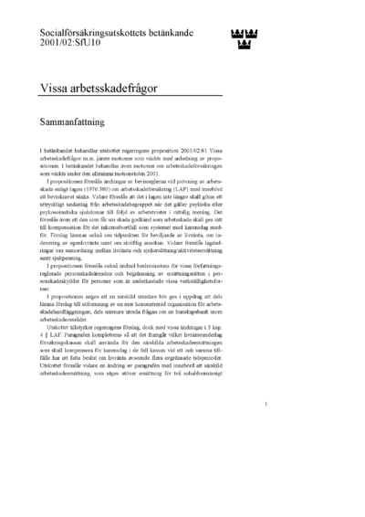 Omslaget till bet. 2001/02:SfU10