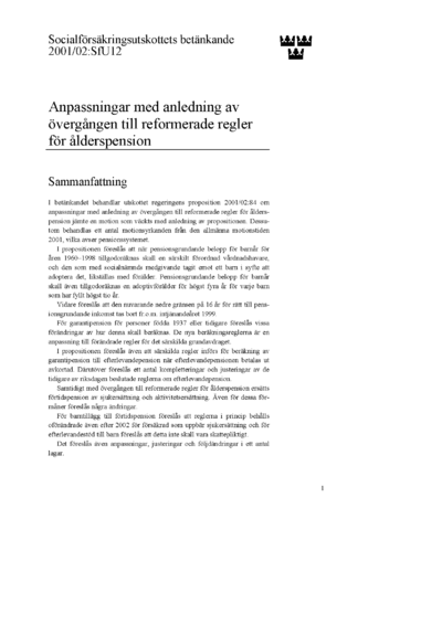 Omslaget till bet. 2001/02:SfU12