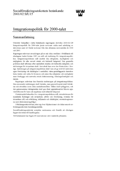 Omslaget till bet. 2001/02:SfU15