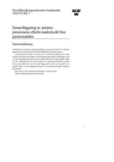 Omslaget till bet. 2001/02:SfU7