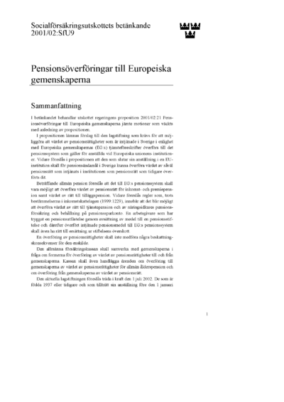 Omslaget till bet. 2001/02:SfU9