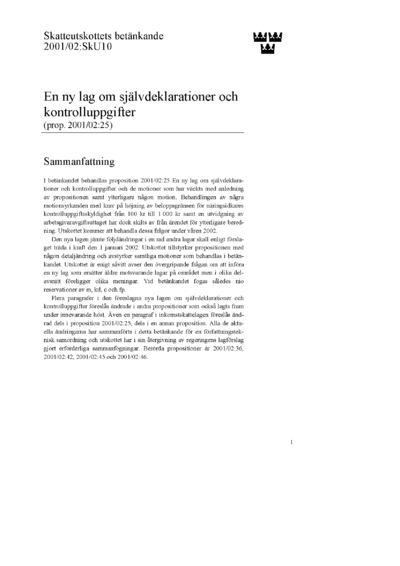 Omslaget till bet. 2001/02:SkU10