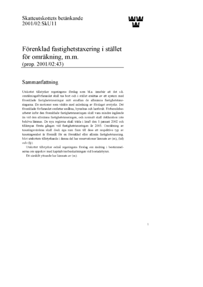 Omslaget till bet. 2001/02:SkU11