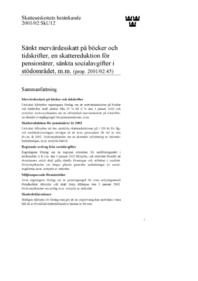 Omslaget till bet. 2001/02:SkU12