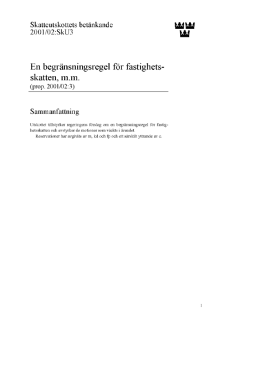 Omslaget till bet. 2001/02:SkU3