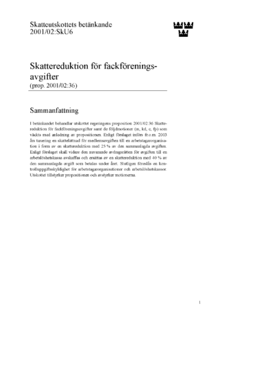 Omslaget till bet. 2001/02:SkU6