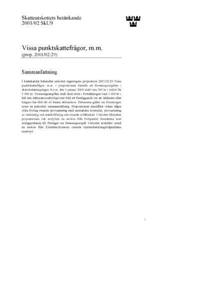 Omslaget till bet. 2001/02:SkU9