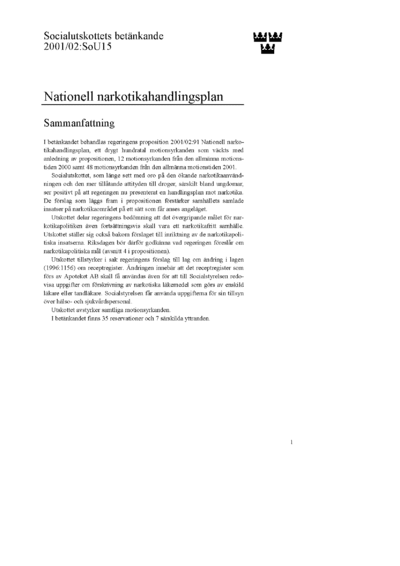 Omslaget till bet. 2001/02:SoU15