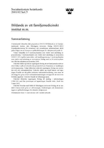 Omslaget till bet. 2001/02:SoU5