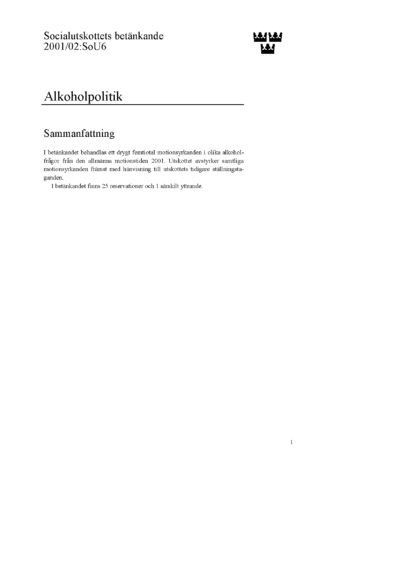 Omslaget till bet. 2001/02:SoU6
