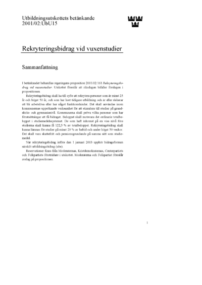 Omslaget till bet. 2001/02:UbU15