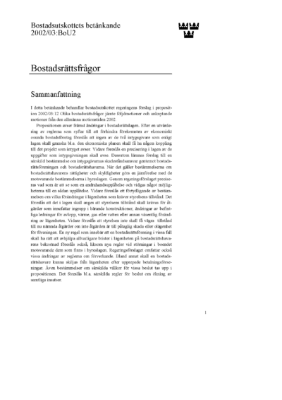 Omslaget till bet. 2002/03:BoU2