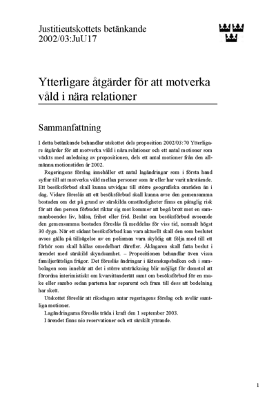 Omslaget till bet. 2002/03:JuU17
