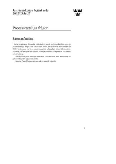 Omslaget till bet. 2002/03:JuU7