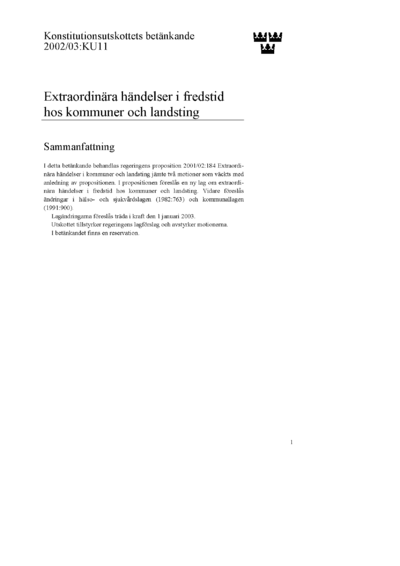Omslaget till bet. 2002/03:KU11