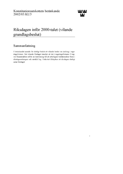Omslaget till bet. 2002/03:KU3