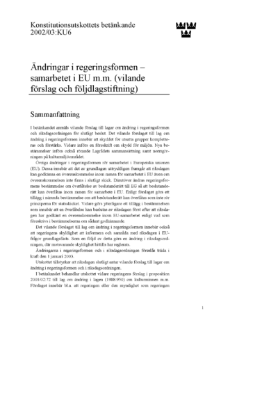 Omslaget till bet. 2002/03:KU6
