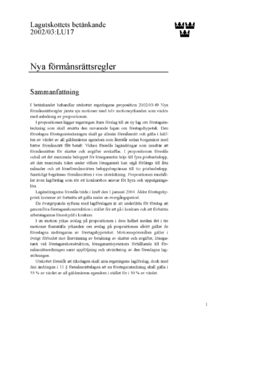 Omslaget till bet. 2002/03:LU17
