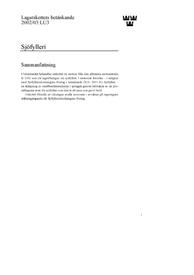 Omslaget till bet. 2002/03:LU3