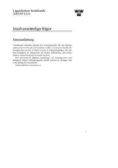 Omslaget till bet. 2002/03:LU6