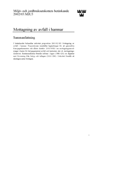 Omslaget till bet. 2002/03:MJU3