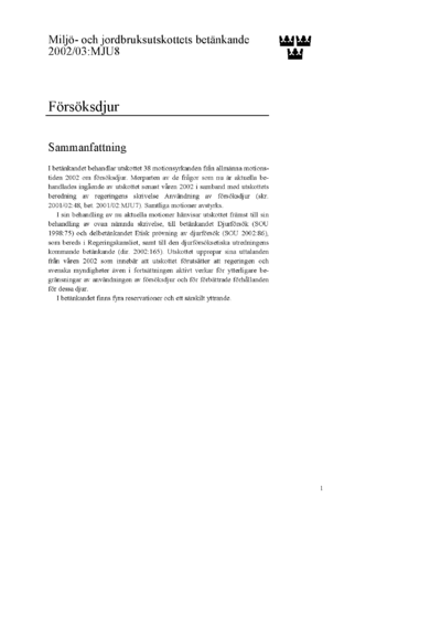 Omslaget till bet. 2002/03:MJU8