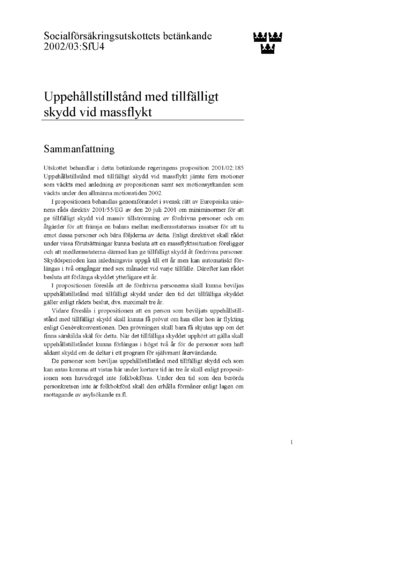 Omslaget till bet. 2002/03:SfU4