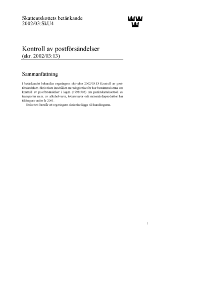 Omslaget till bet. 2002/03:SkU4