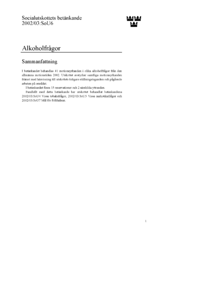 Omslaget till bet. 2002/03:SoU6